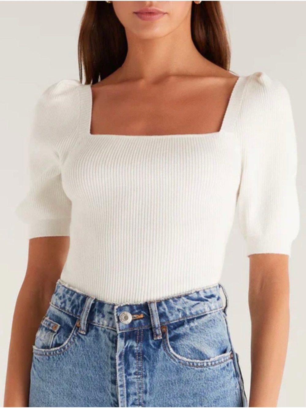 Z Supply Sibyl Short Sleeve Sweater Top Knit Ribbed Size Large Like New